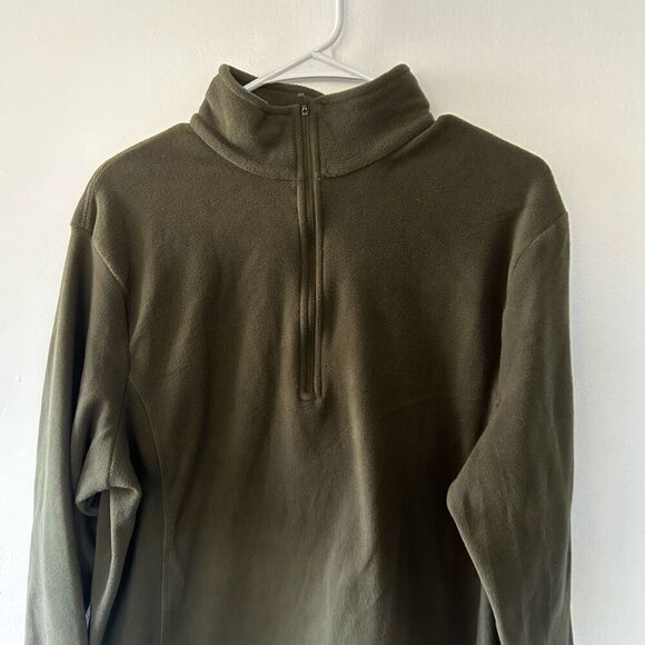 Lands' End Brown Fleece Quarter Zip Jacket Men's Size XL NWT Cozy Comfy Soft - Picture 3 of 8